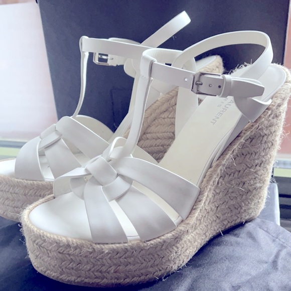 Saint Laurent Porcellana Espadrilles- white/wedges - Picture 2 of 5